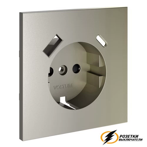 Накладка розетки зарядки тип А+C Voltum S70 шелк VLS001003