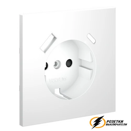 Накладка розетки зарядки тип А+C Voltum S70 белая матовая VLS001001