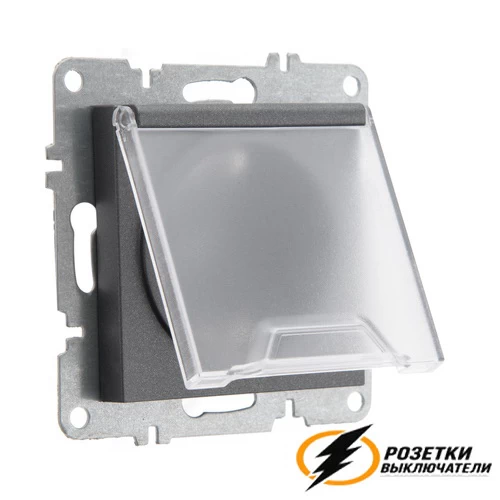 Розетка с крышкой ip41 16а 250в Arvia антрацит