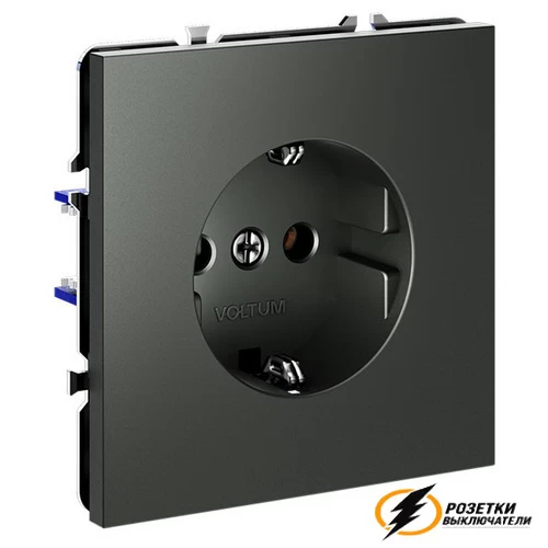 Розетка с заземлением 16а 250в Voltum S70 титан VLS040105