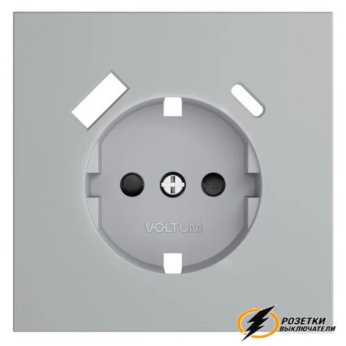 Накладка розетки зарядки тип А+C Voltum S70 серая VLS001015