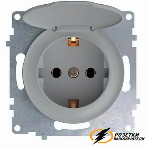 Розетка с крышкой ip44 16а 250в OneKey серая