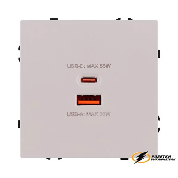 Зарядка USB 2 порта А+C 6000mA 65Вт Kollinger Eclipse кашемир