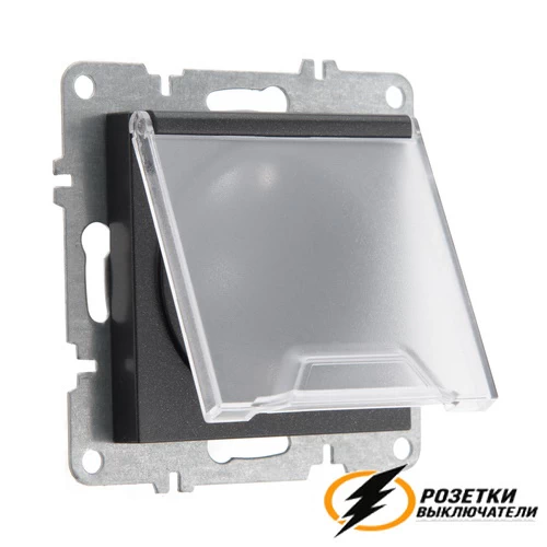 Розетка с крышкой ip41 16а 250в Arvia черная