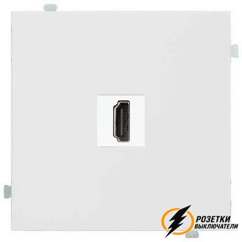 Розетка HDMI Rikett белый сатин
