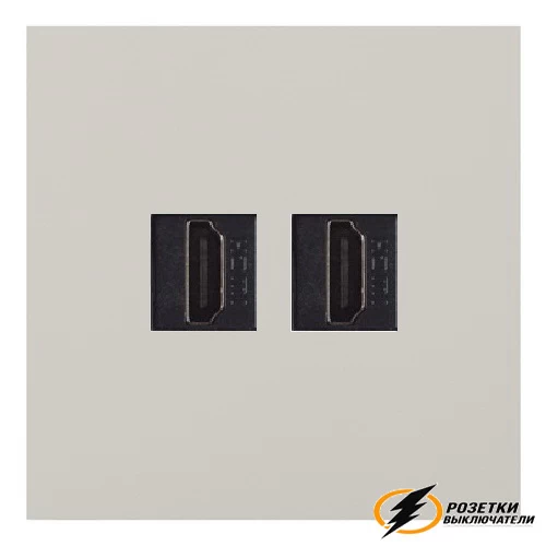 Розетка двойная HDMI Rikett лен