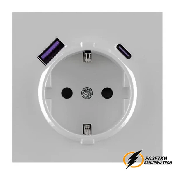Накладка розетки USB A+C 20W Brionilux Z жемчуг матовая