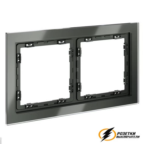 Рамка 2 местная стекло Voltum S70 титан VLS110205