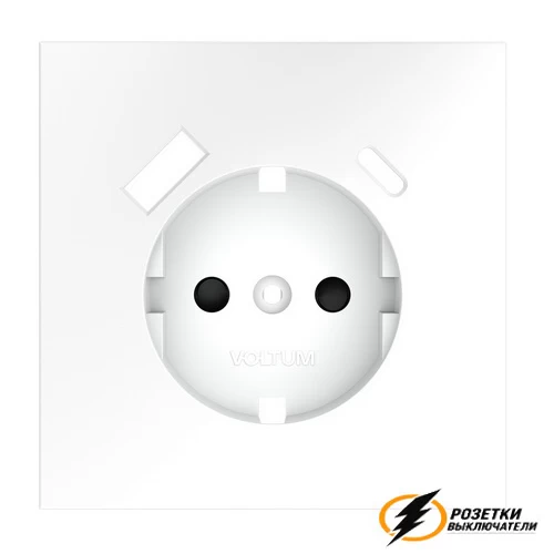 Накладка розетки зарядки тип А+C Voltum S70 белая матовая VLS001001