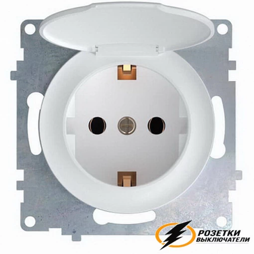 Розетка с крышкой ip44 16а 250в OneKey белая