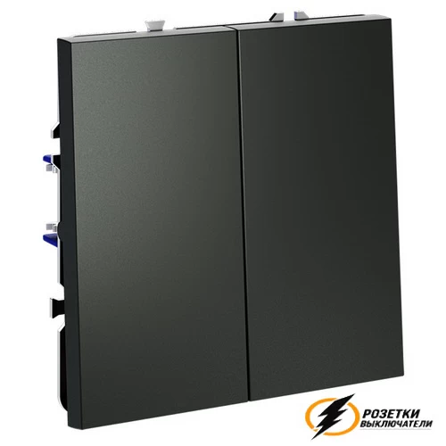 Звонковый выключатель двухклавишный НО Voltum S70 титан VLS020605