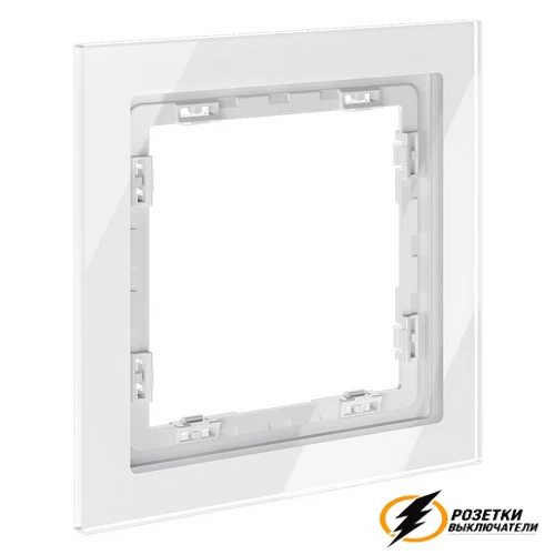 Рамка 1 местная стекло Voltum S70 белая глянцевая VLS110100