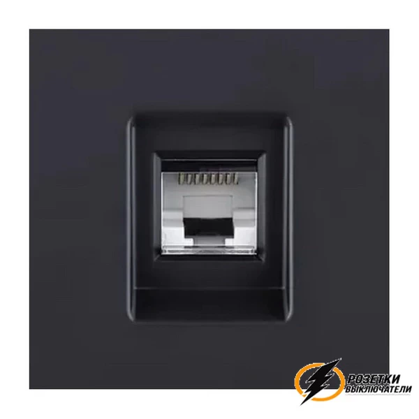 Накладка компьютерной розетка Brionilux G черная матовая