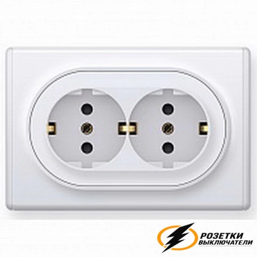 Розетка двойная с заземлением 10а 250в OneKey белая