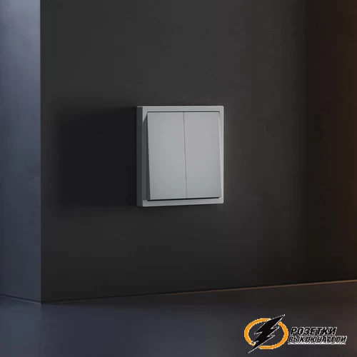 Накладка выключателя двухклавишного Voltum S70 серая VLS000315