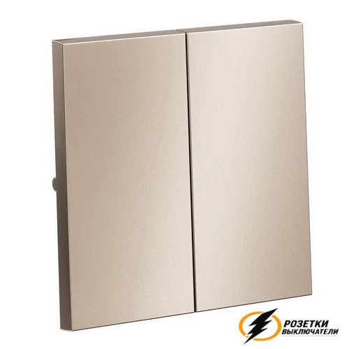 Звонковый выключатель двухклавишный НО Voltum S70 Metal платина VLSM000310+VLS0206M