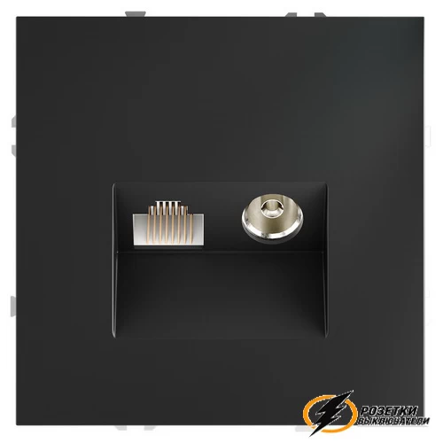 Розетка тв и интернет Voltum S70 графит VLS060706