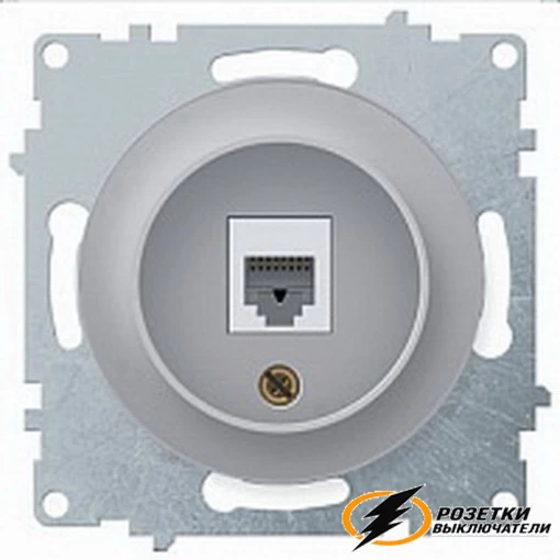 Розетка компьютерная rj45 cat 5e OneKey серая