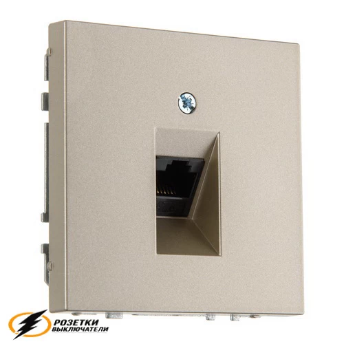 Розетка компьютерная rj45 cat 6 Liregus Modern шампань
