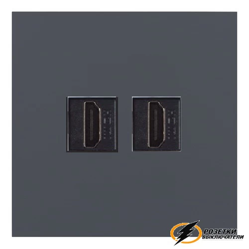 Розетка двойная HDMI Rikett базальт