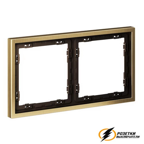Рамка 2 местная Voltum S70 Metal латунь VLSM120208