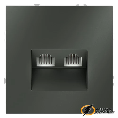 Розетка компьютерная rj45 двойная cat 6 Voltum S70 титан VLS060205