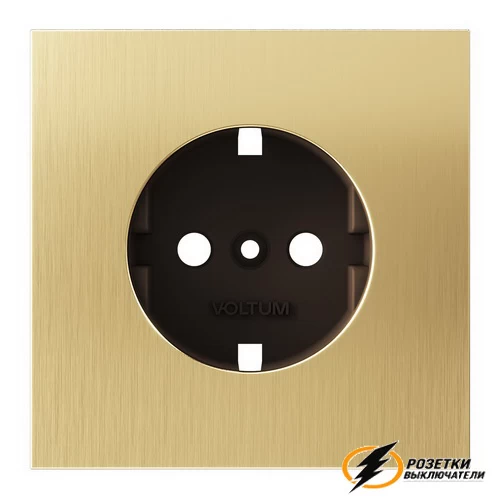 Накладка розетки с заземлением Voltum S70 Metal латунь VLSM000608
