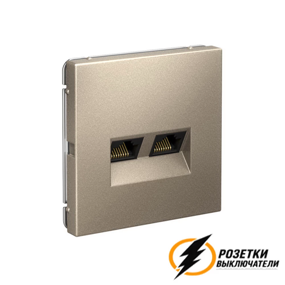 Компьютерная розетка rj45 двойная UTP cat 6 ArtGallery шампань