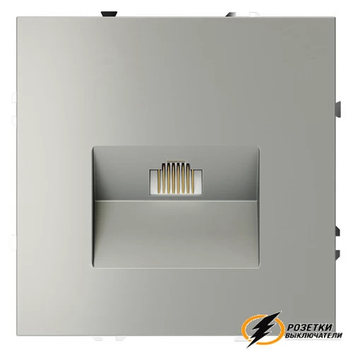 Розетка компьютерная rj45 rj45 cat 6 Voltum S70 сталь VLS060104