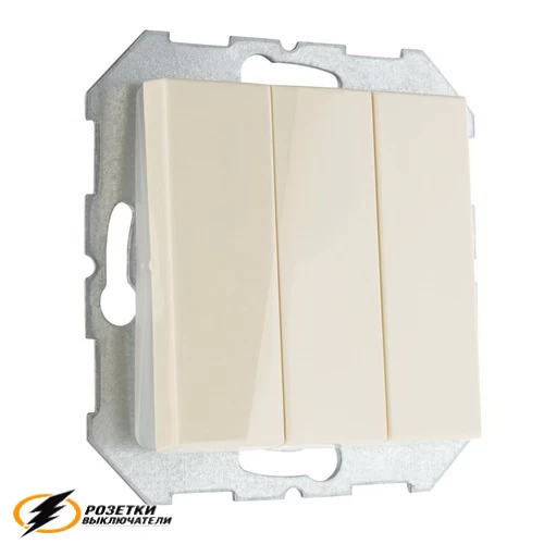 Выключатель трехклавишный Liregus Epsilon-Retro бежевый