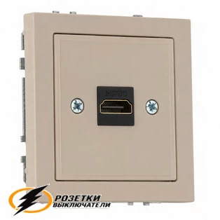 Розетка HDMI Liregus Modern кремовая матовая