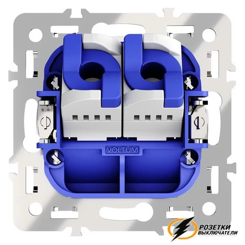 Розетка компьютерная rj45 двойная cat 6 Voltum S70 хлопок VLS001413+VLS0602M