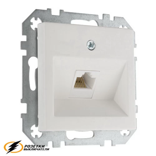 Розетка компьютерная rj45 cat 6 Liregus Epsilon-Retro белая матовая