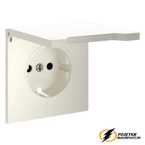 Накладка розетки с крышкой IP40 Voltum S70 хлопок VLS000812