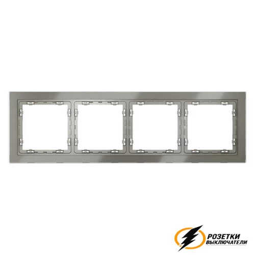 Рамка 4 местная стекло Voltum S70 шелк VLS110403