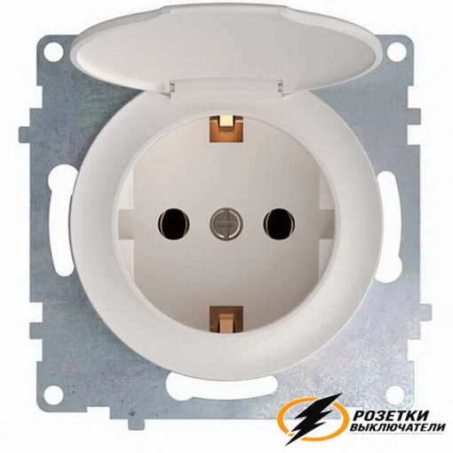 Розетка с крышкой ip44 16а 250в OneKey бежевая