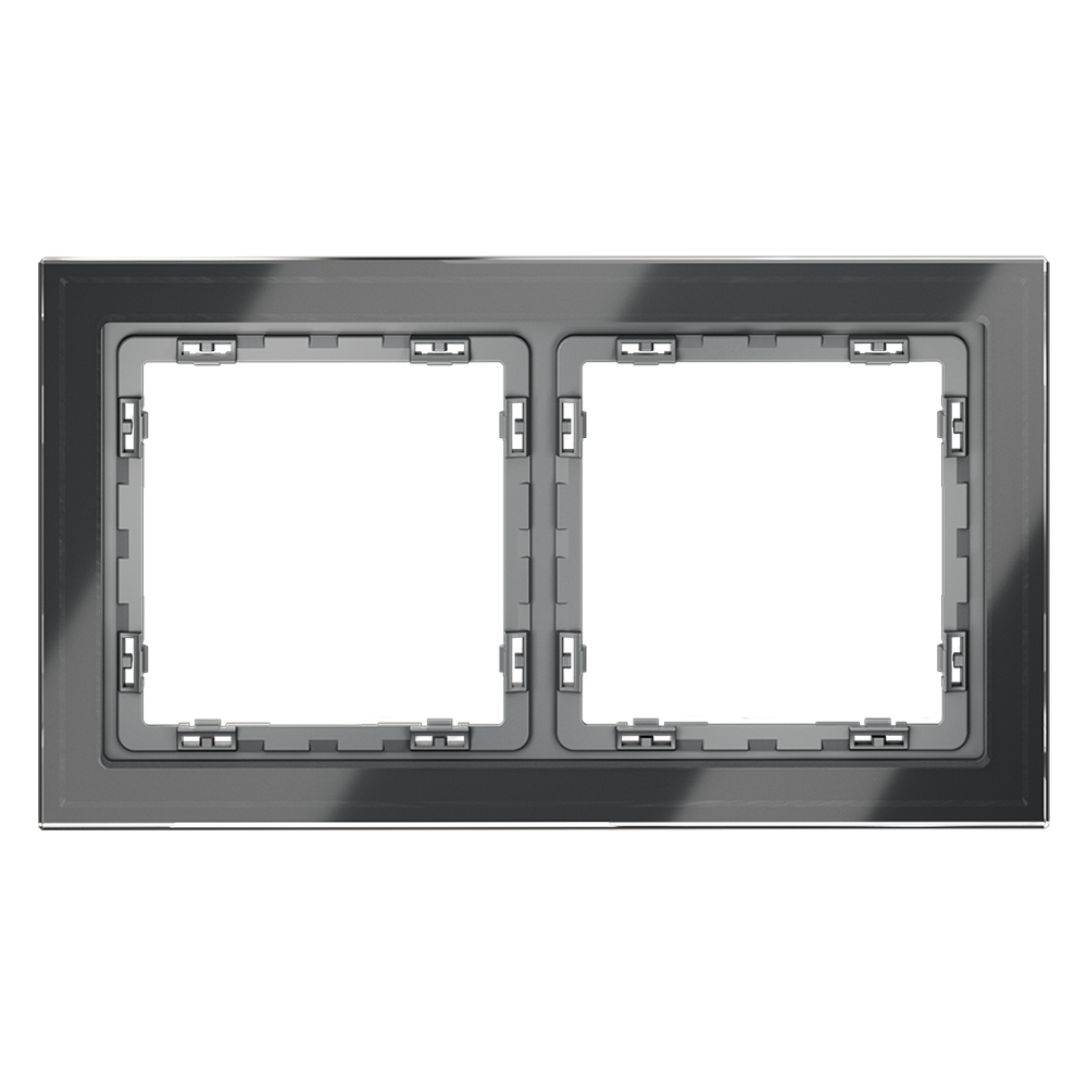 Рамка 2 местная стекло Voltum S70 графит VLS110206