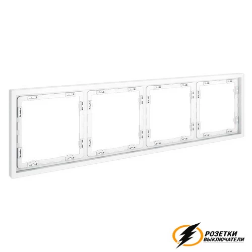 Рамка 4 местная Voltum S70 белая матовая VLS100401
