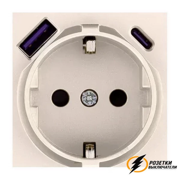 Накладка розетки USB A+C 20W Brionilux G кашемир матовая