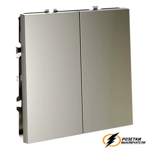 Перекрестный двухклавишный выключатель Voltum S70 шелк VLS020503