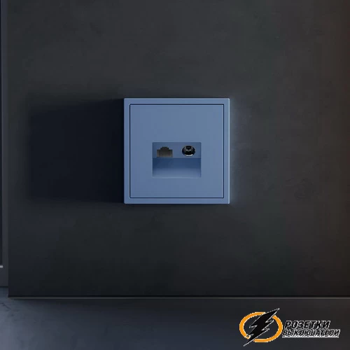 Накладка тв+интернет розетки Voltum S70 деним VLS002714