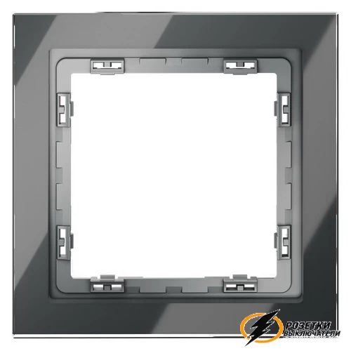 Рамка 1 местная стекло Voltum S70 графит VLS110106