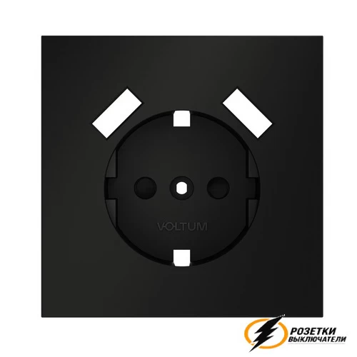 Накладка розетки зарядки тип А+А Voltum S70 черная VLS000907