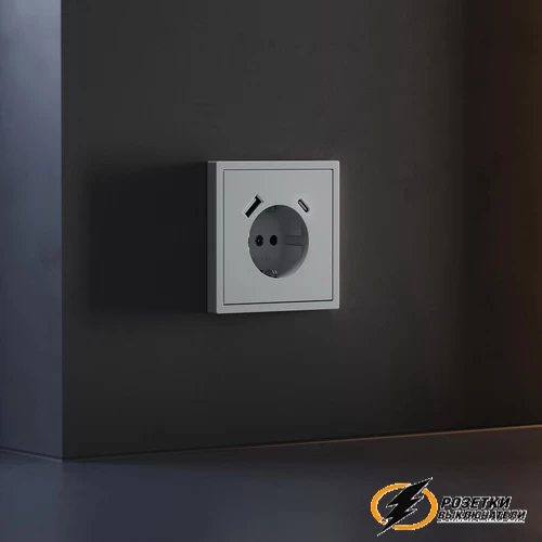 Накладка розетки зарядки тип А+C Voltum S70 серая VLS001015
