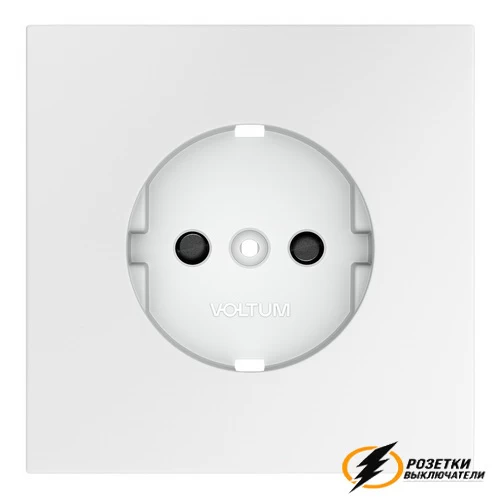 Накладка розетки со шторками Voltum S70 белая матовая VLS000701