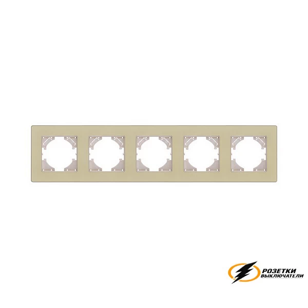 Рамка пластиковая 5 местная Kollinger Eleganz Acryl золото