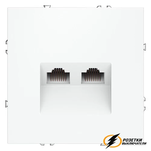 Розетка компьютерная rj45 двойная cat 6 Voltum S70 белая матовая VLS060201