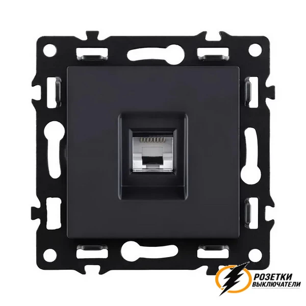 Розетка компьютерная rj45 cat 6 Brionilux G черная матовая
