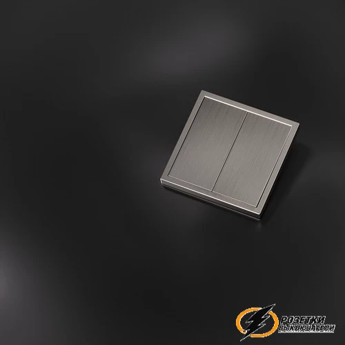 Накладка выключателя двухклавишного Voltum S70 Metal никель VLSM000310