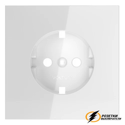 Накладка розетки с заземлением Voltum S70 белая глянцевая VLS000600